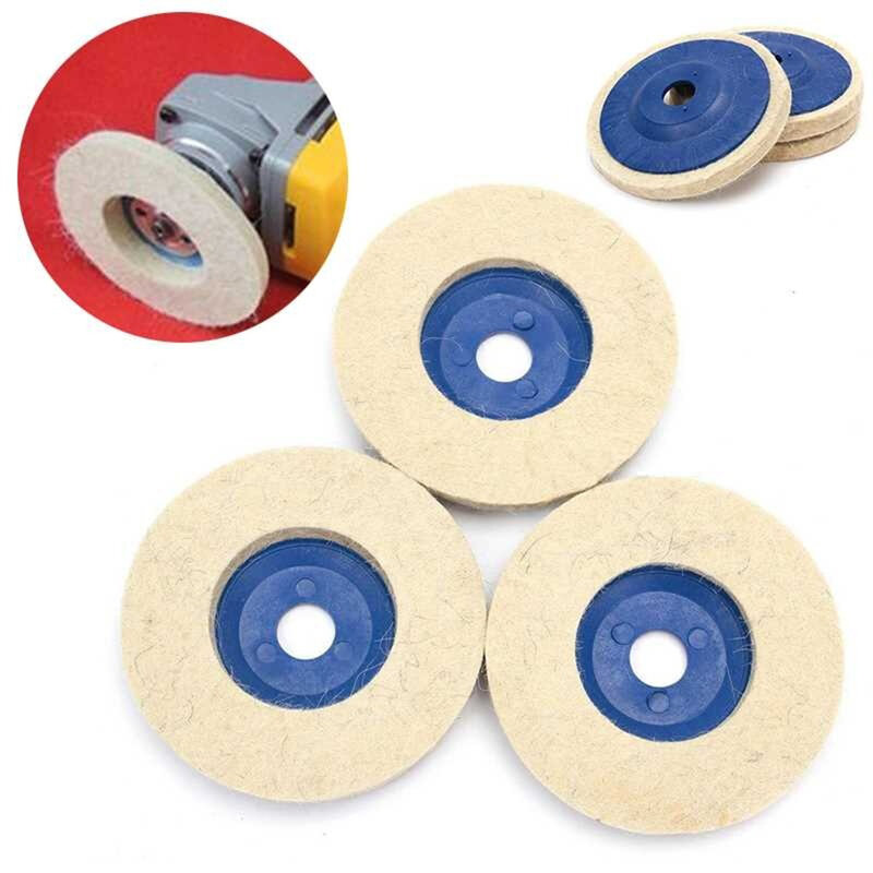 1PC 4 Inch 93mm Wool Polishing Wheel Buffing Pads Angle Grinder Wheel Felt Polishing Disc for Metal Marble Glass Ceramics