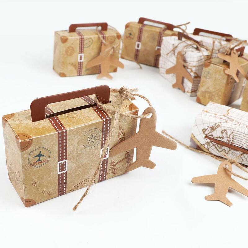 Ciepłe 10 szt. Torba Kraft cukierki ślubne kartonowe pudełko prezentowe przysługę dla słodkiego urodziny dzieci dekoracja ślubna, dekoracja na przyjęcie Baby Shower