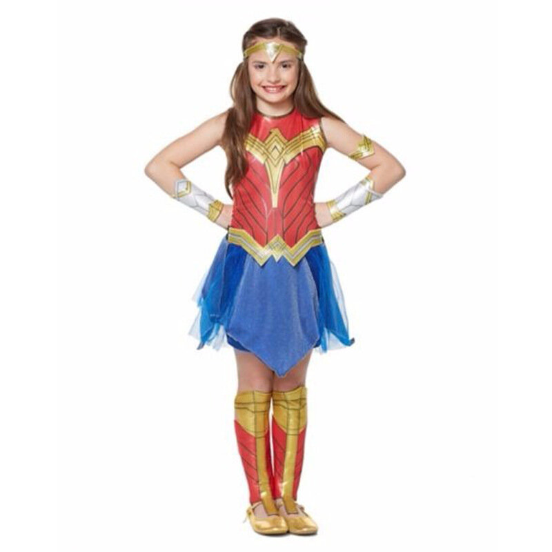 Wonder Girl Trang Phục Trẻ Em Đầm Siêu Anh Hùng Cosplay Halloween Dành Cho Trẻ Em