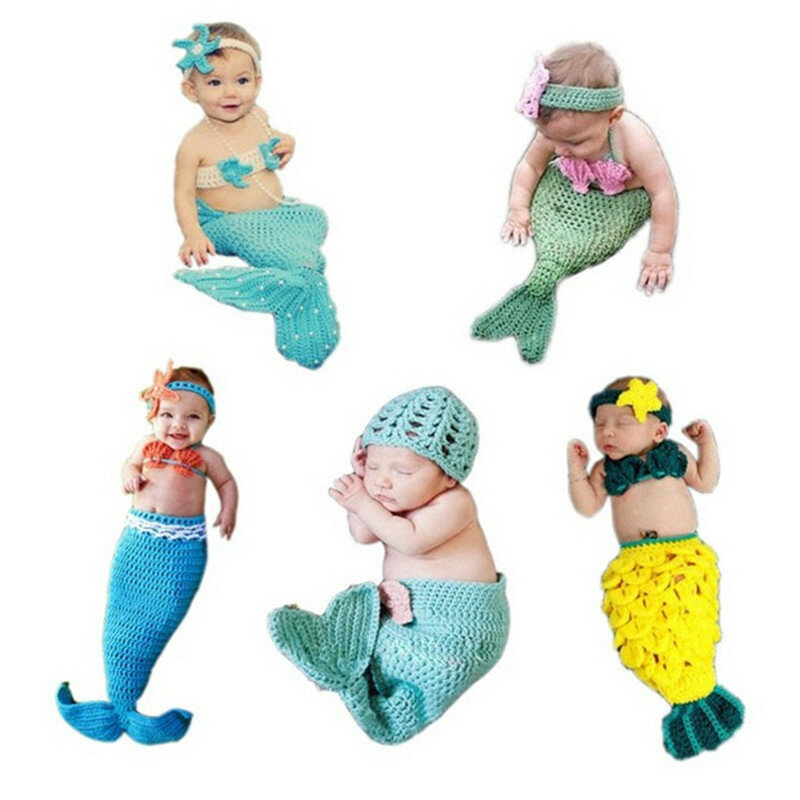 Adereços para fotos de recém-nascidos de malha em crochê opcional, acessórios para fotos, fantasias de bebês, meninos e meninas