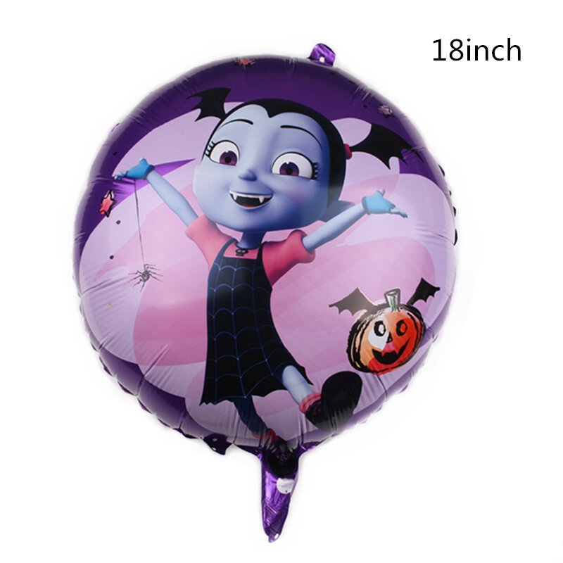 Set Balon Kartun Vampir Anak Perempuan Balon Dekorasi Ulang Tahun Halloween Perlengkapan Pesta Baby Shower Balon Foil Aluminium