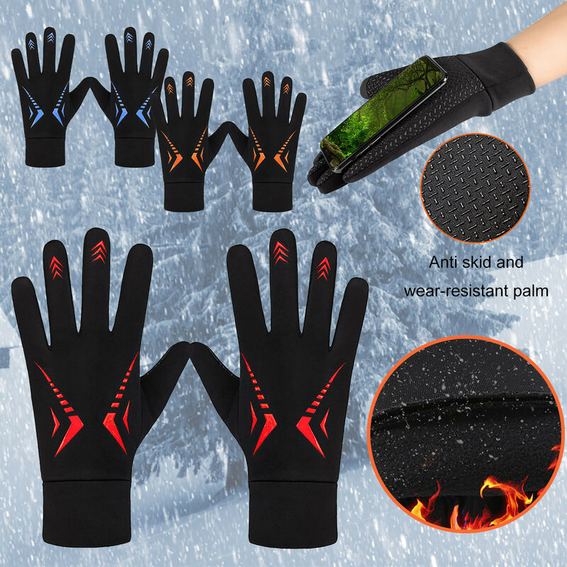 Перчатки для мужчин и женщин, водонепроницаемые и ветрозащитные теплые флисовые перчатки для занятий спортом на открытом воздухе, бега, лыжного спорта, на осень/зиму, L * 5