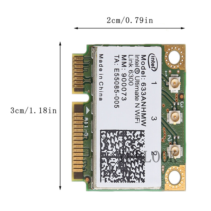 인텔 오리지널 와이파이 카드 633, ANHMW 6300AGN 와이파이 링크 6300, 듀얼 밴드, 2.4Ghz, 5Ghz, 450Mbps, 미니 하프 PCI-e 802.11a g/n