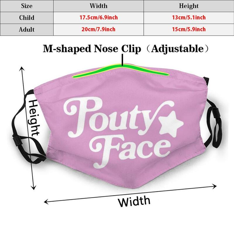 Pouty Face zabawny nadruk wielokrotnego użytku filtr Pm2.5 maska Pout puty Face puty Face Addison Rae Addison Rae dla ciebie Foryou Dance