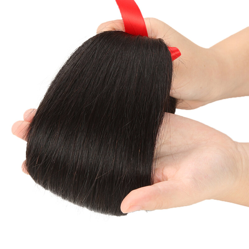 Bundel rambut manusia ramping 30 inci untuk wanita ekstensi rambut lurus bundel tunggal ekstensi rambut manusia Brasil alami