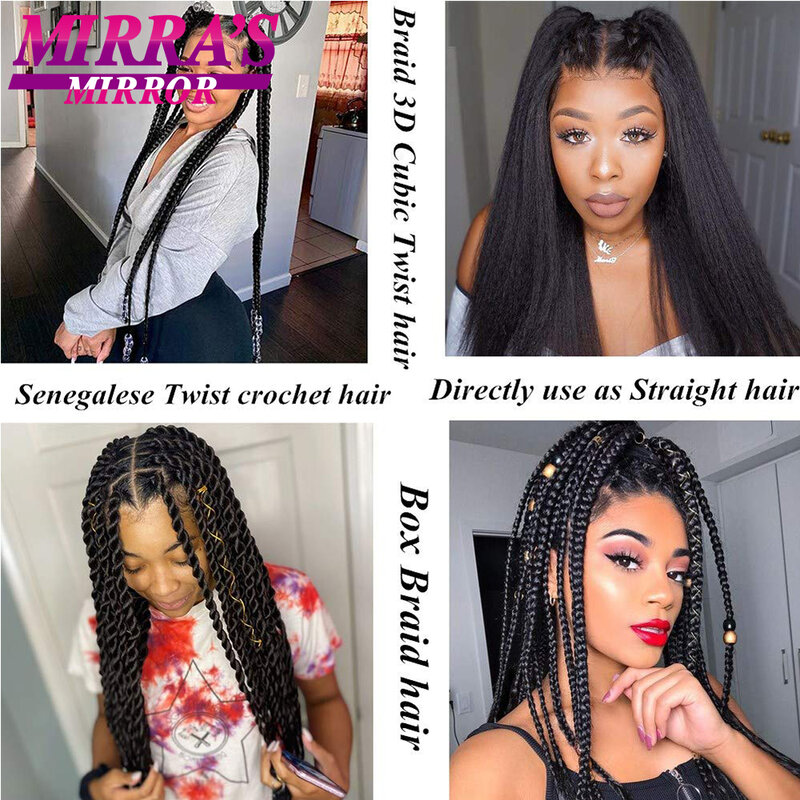 Easy Jumbo Braids Hair Extensions Pre Stretched Braiding Hair Afro Synthetic Hair Strand Braid Hot Water Set 12/16/26/30/36 Inch