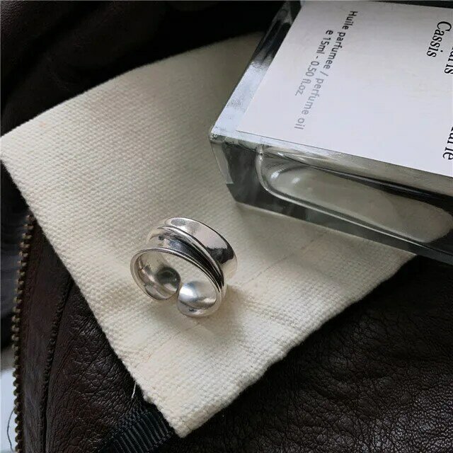 Sprzedaż hurtowa 925 srebro obrączki dla kobiet pary kreatywne proste geometryczne Handmade Party biżuteria prezenty