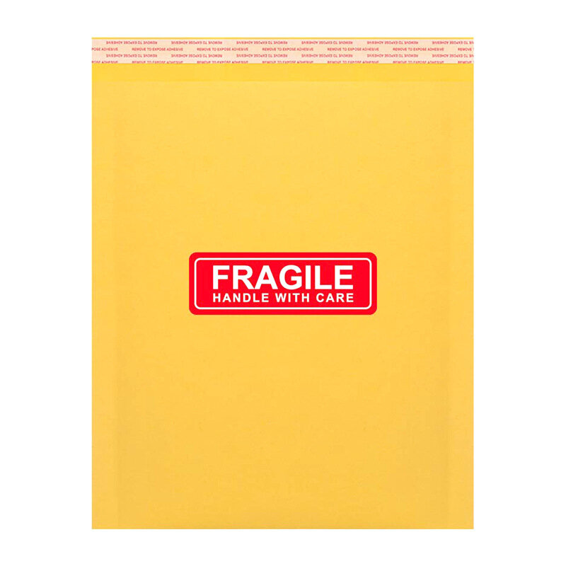 250 pz/rotolo adesivo di avvertimento rosso maniglia Fragile con cura non piegare 2.5x7.5cm imballaggio di trasporto ricordare le etichette
