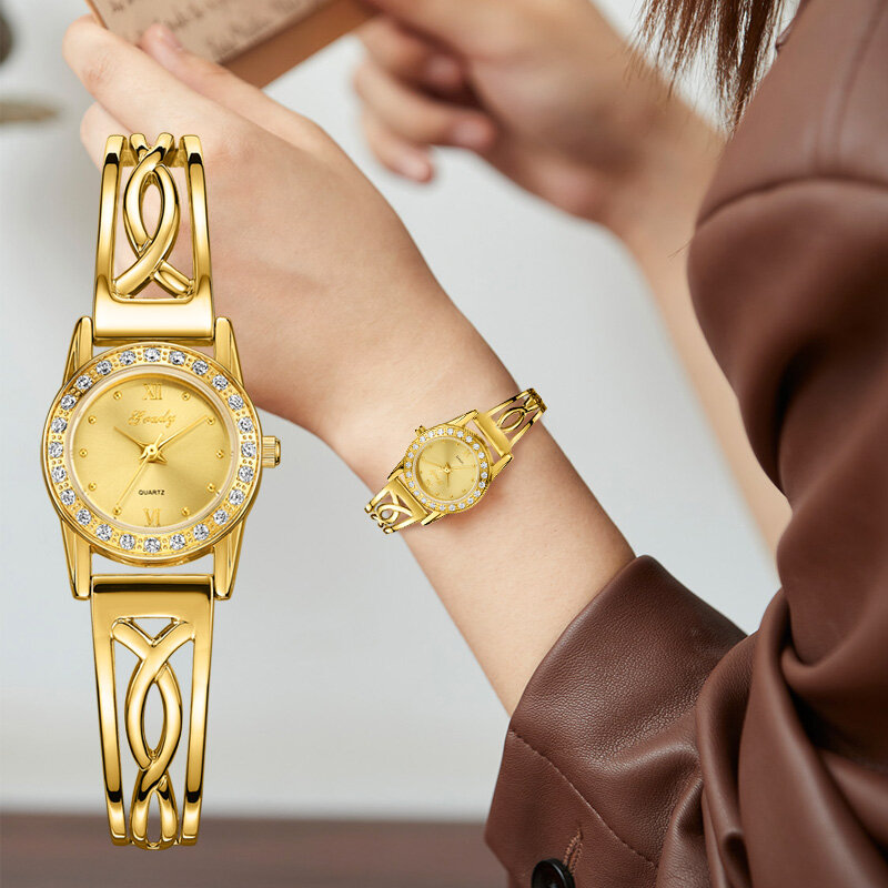 Luxe Horloge Diamant Goud Vrouwen Horloge Gratis Verzending Gift Quartz Horloges Merk Waterdicht Mode Dames Ketting Horloges