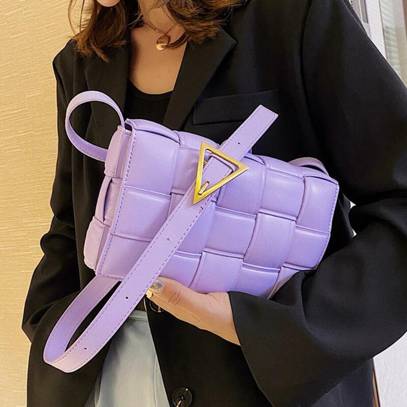 Tissage sacs à rabat carré sac à bandoulière 2020 nouveau haute qualité en cuir PU femmes sac à main design voyage épaule sac de messager