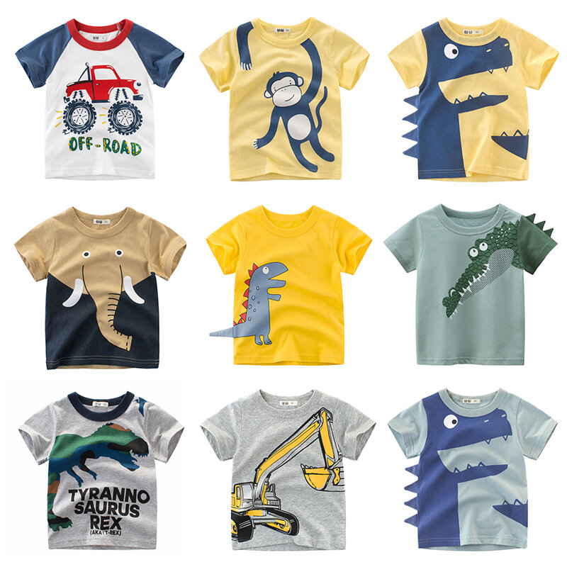 Crianças camiseta crianças para meninos um menino meninas crianças camisas do miúdo criança do bebê dos desenhos animados de algodão t tops roupas curtas