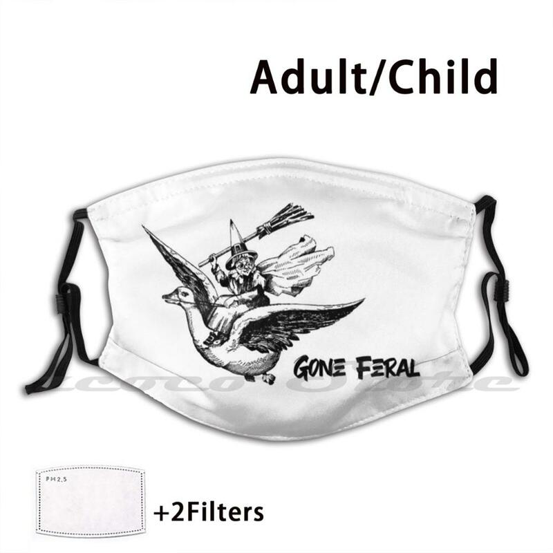 Gegangen Feral-Reiten EIN Gans Maske Erwachsene Kind Waschbar Pm 2,5 Filter Logo Kreativität Feral Wilde Fahrt Gans Hexe