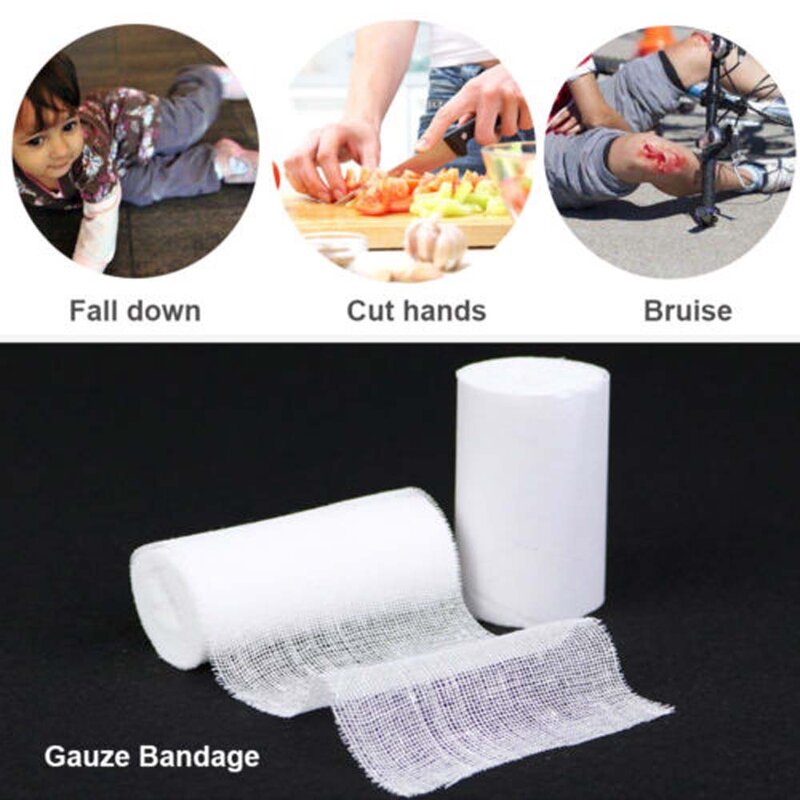 1 Pc bawełna bandaż elastyczny przyjazny dla skóry oddychająca apteczka gaza opatrunek opatrunek medyczny opieki awaryjnej bandaż