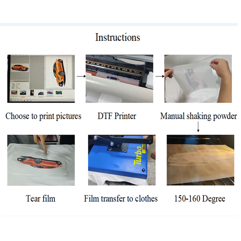 Transferir filme para impressão camisa com embalagem segura, A4 DTF, 100 peças