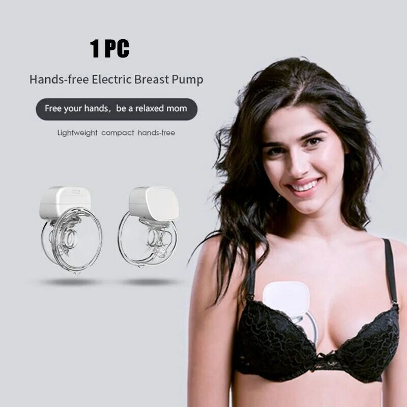 1pc BPA Free Electric Breast Pump Silent Wearable Automatic Milker Hands-Free Portable Milk Extractor USB Chargable