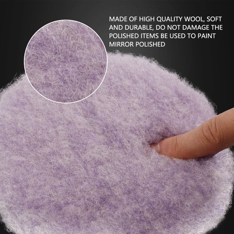 (Bulk Sales) SPTA 3"/5"/6" Purple Wool Pad High Density Lambs Woollen Polish Buffing Pad For Car Polishing