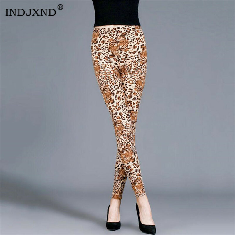 Legging legging legging gradiente de impressão leggins de alta elasticidade magro leggins leggings de fitness feminino leopard print pant