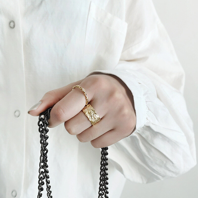 Superficie opaca Ellisse 925 anelli in argento sterling per le donne ridimensionabili handmade bague femme argent 925 accessori fine jewelry