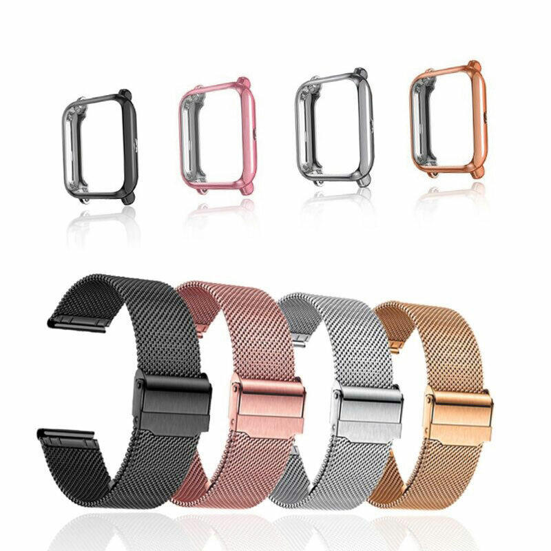 20mm Strap For Amazfit Bip 3 5 S U Lite GTS 2 3 4 Mini Band With Protector Case Metal Bracelet Screen For Watchband Accessories