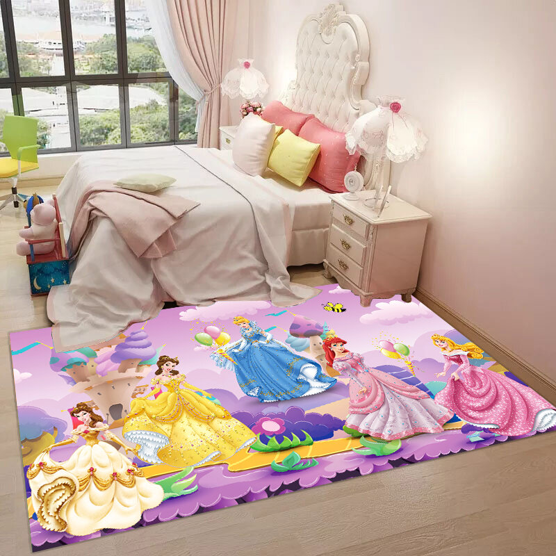 Cartoon Matte Wohnzimmer Teppich Lange Haar Nacht Teppich Wohnzimmer Tisch Teppich Mädchen Prinzessin Matte Non-slip baby Playmat