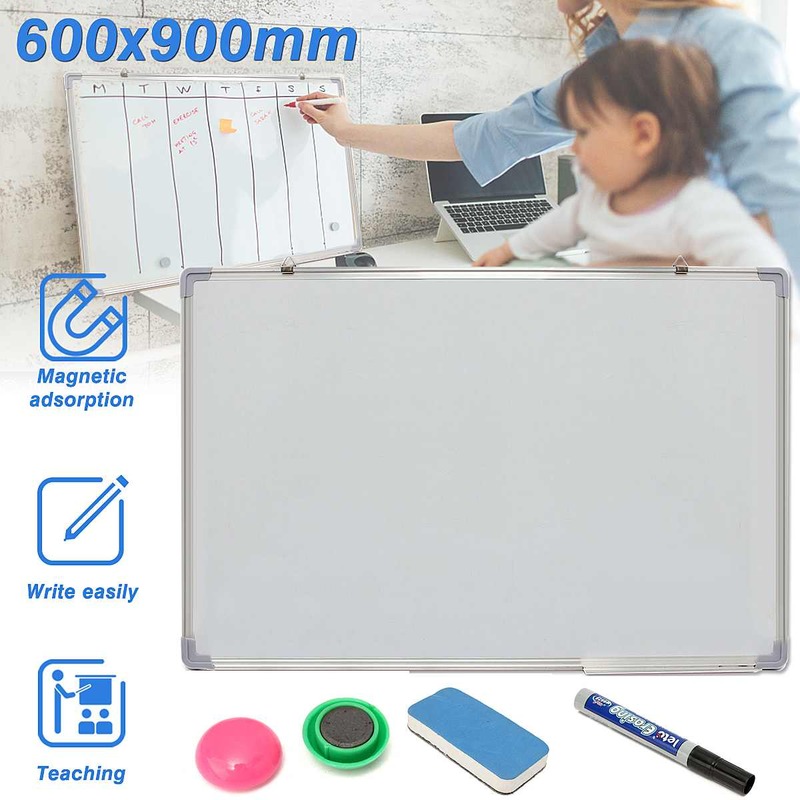 Nouveau 600x900MM tableau blanc magnétique tableau d'écriture Double face avec stylo effaçable aimants boutons pour école de bureau