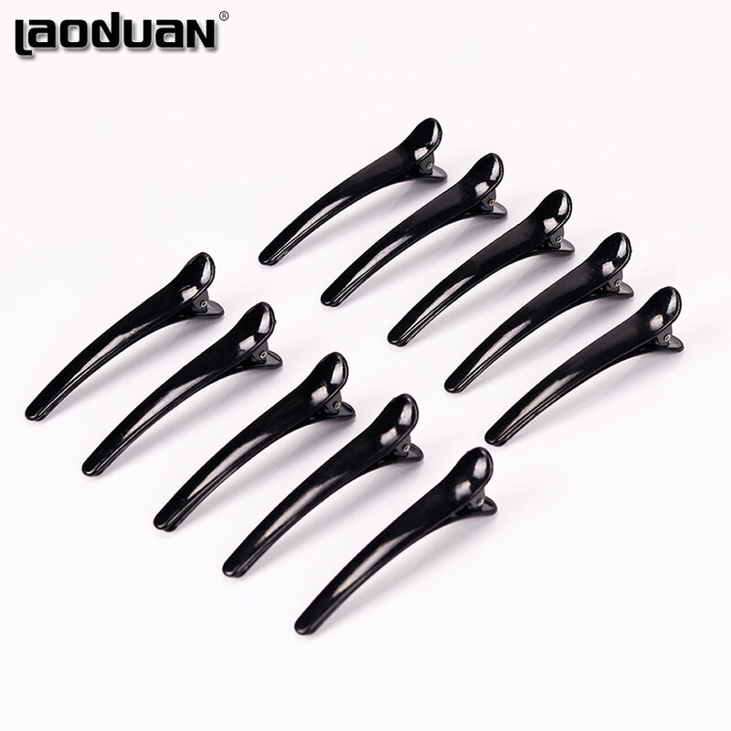 10PCS Professional Hairdressing Salon Hairpins Black Plastic Single Prong DIY Alligator Hair Clip Hair Care Styling Tools