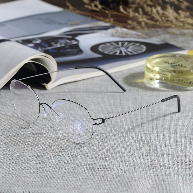 Parafuso de óculos criativos e armações personalizadas, para homens e mulheres com armações retro elípticas para miopia e óculos ultraleves