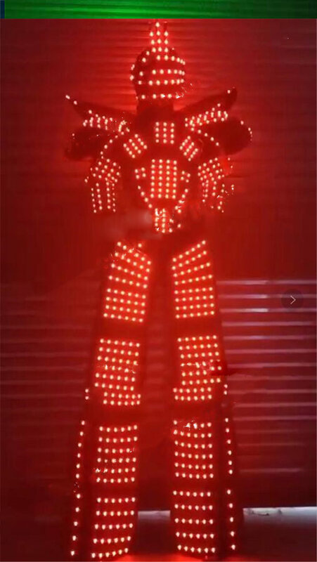 Dj RGB voll farbe licht männer kleid Party-event bühne zeigen led roboter anzug männer licht up kostüm ballroom dance stelzen kleidung