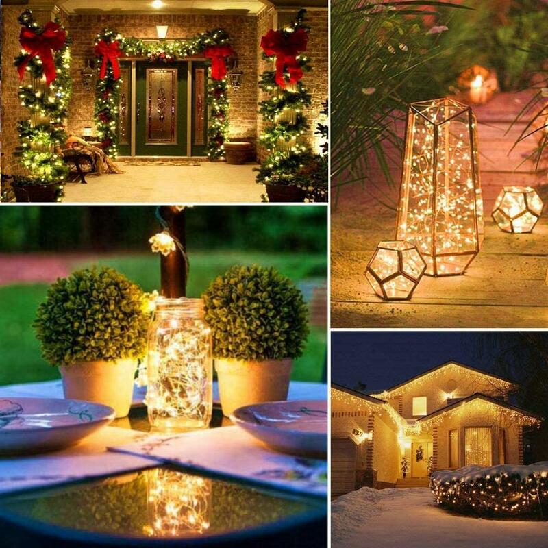 10 pcs LED Fairy String Lights With Battery LED Copper Wire String Lights Outdoor Waterproof Bottle Light For Bedroom Decor Lamp