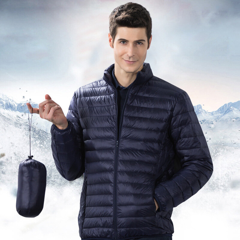 MRMT 2024 брендовая Новинка Мужская ультратонкая пуховая куртка с воротником для мужчин для отдыха короткая белая пуховая куртка