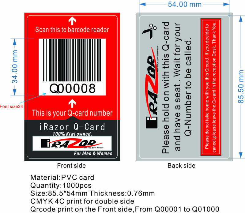 Custom PVC Cards Barcode E Plastic Card Key Supply