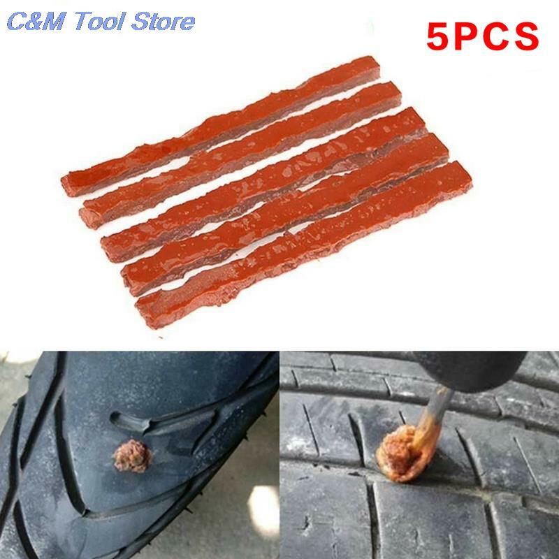 5PC 10cmx6mm Car Tubeless Puncture Tire Repair Strip Auto Motorcycle Tubeless Tire Tyre Puncture Plug Seal Repair Tool Kit