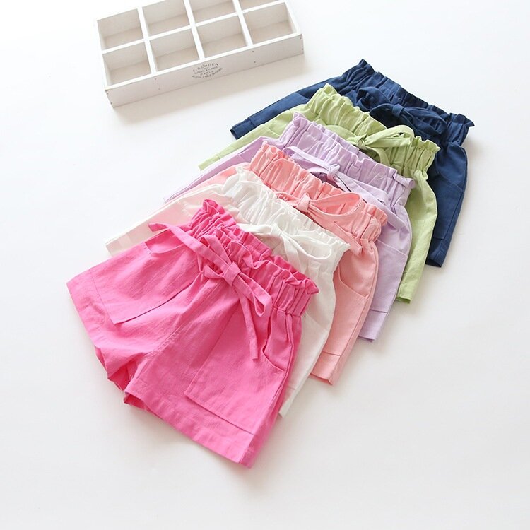 Baby Mädchen Shorts Kind Kurze Hosen Casual Hosen Solide Spitze Baumwolle und Tingle Hosen Heißer Verkauf Sommer Reise Strand Kurzen