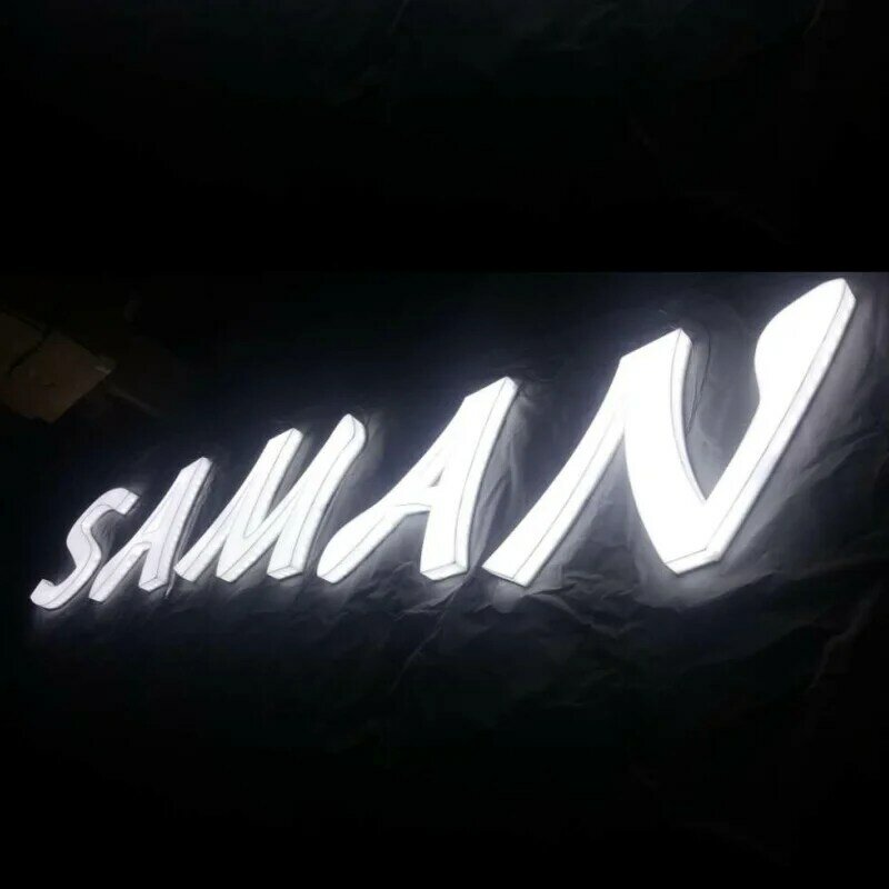 Señal LED de acrílico para publicidad al aire libre, letrero personalizado con letras iluminadas por la parte frontal y lateral, para tienda