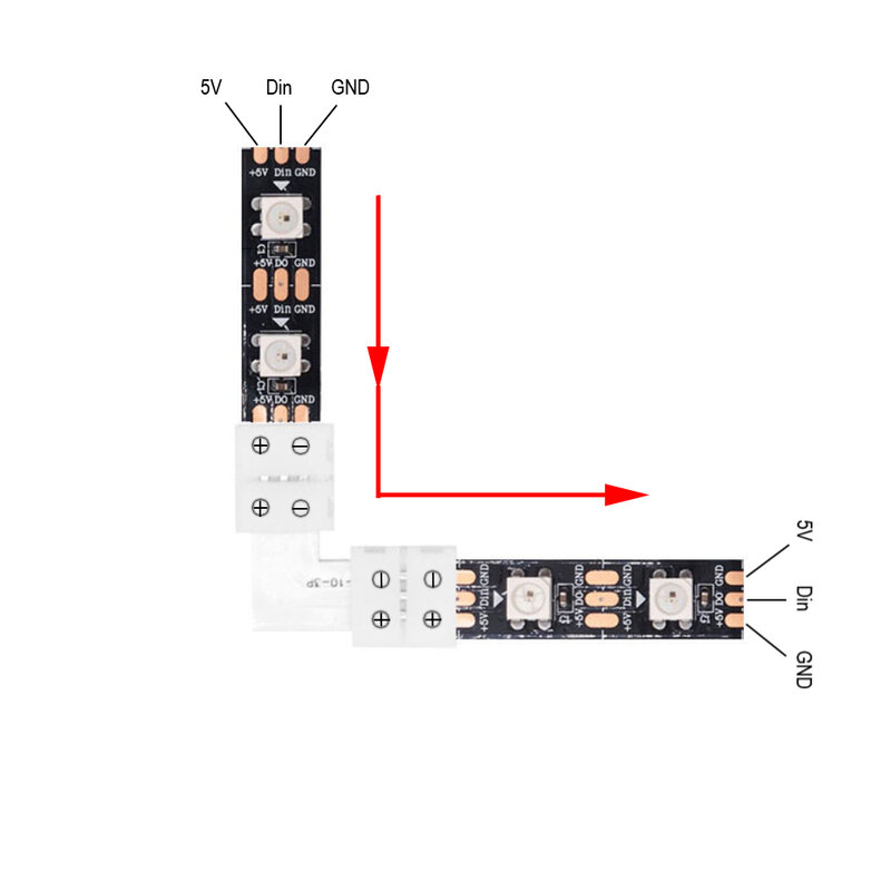 LED Strip ฟรีบัดกรีตัวเชื่อมต่อ Led 2PIN 3PIN 4PIN 5PIN L/T/X มุมสำหรับ10มม.RGB RGBW RGBWW ไฟ Led Strip