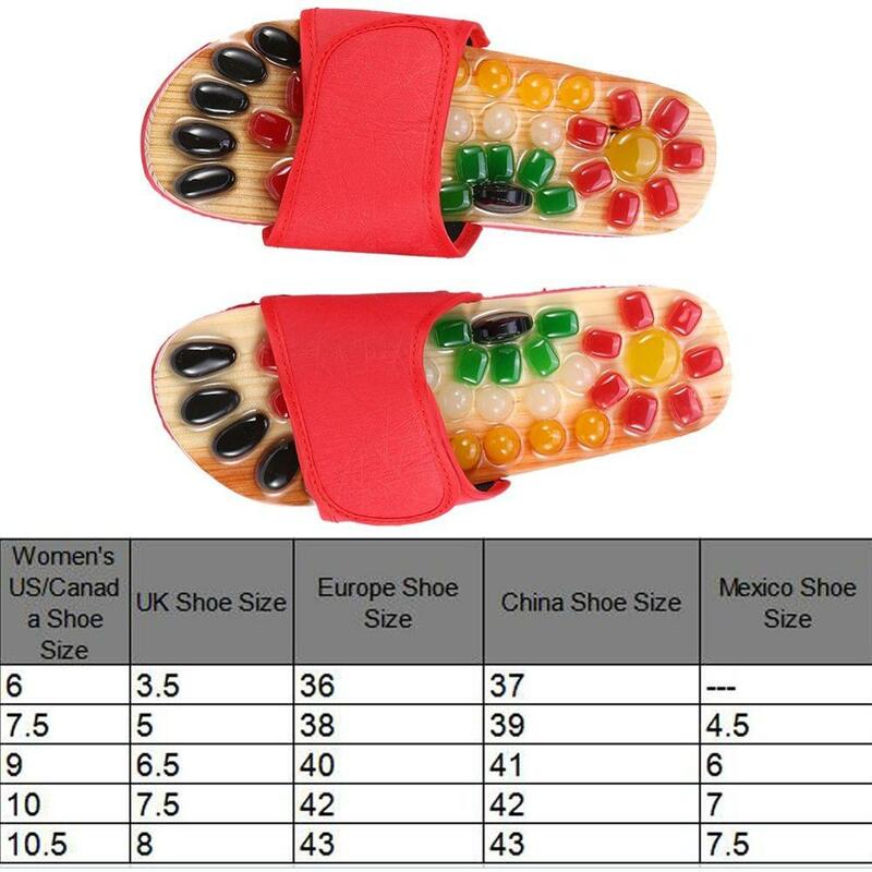 Natural seixo pé massagem chinelos ponto massagem sapatos para homem sangue ativação do pé relaxamento massageador sapato para saúde eldly