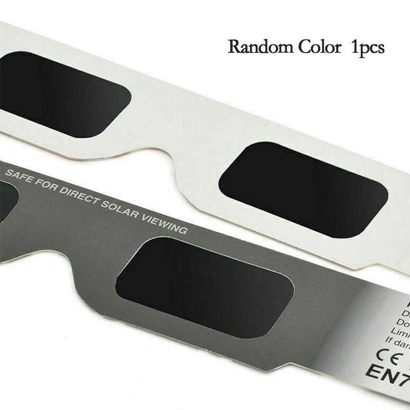 1Pcs กระดาษ Solar Eclipse แว่นตาสีสุ่มรวม Eclipse Solar Observation กลางแจ้งแว่นตา Eclipse Solar UV Q7Z6