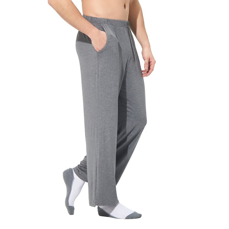 Штаны, новинка, осенне-зимняя одежда для сна из модала и хлопка, пижамные штаны для мужчин, свободные брюки, брюки, Пижама для мужчин 2XL-7XL
