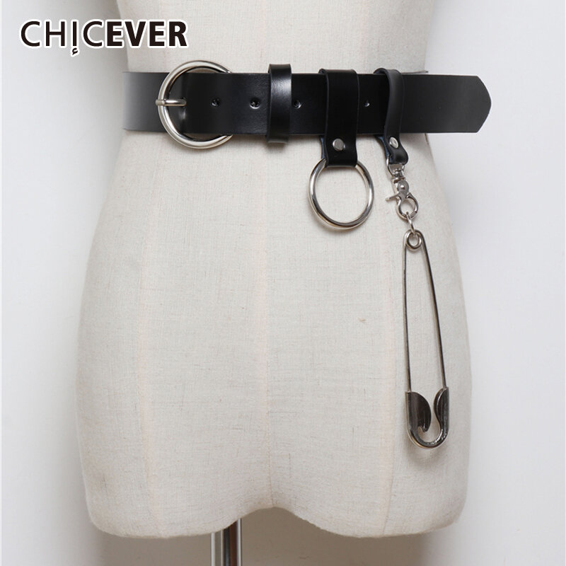 CHICEVER-ceinture en cuir PU pour femmes | Ceinture Slim avec épingle ajustable, accessoires pour vêtements, ceintures de printemps mode, nouvelle collection 2020