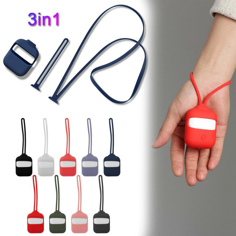 Anti Lost Rope Earphone Case For Apple AirPods Shockproof With Lanyard Bluetooth for AirPods Cases Silicone Protective Cover