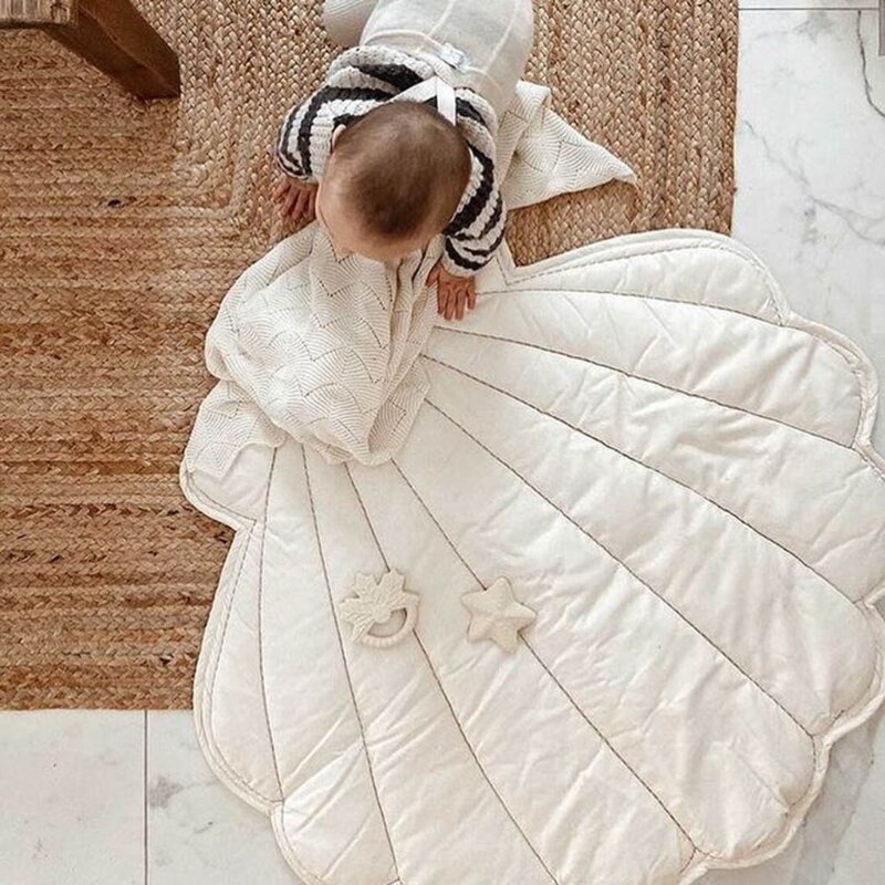 Bebê jogar esteira de algodão macio tipo casca ginásio atividade rastejando tapete crianças bebês dormir piso tapete berçário quarto
