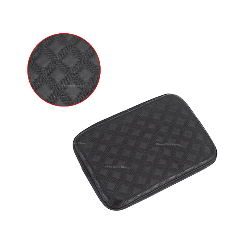 Black Armrest Pad Cover Console Center Box Leather Cushion Armrest Pad Universal