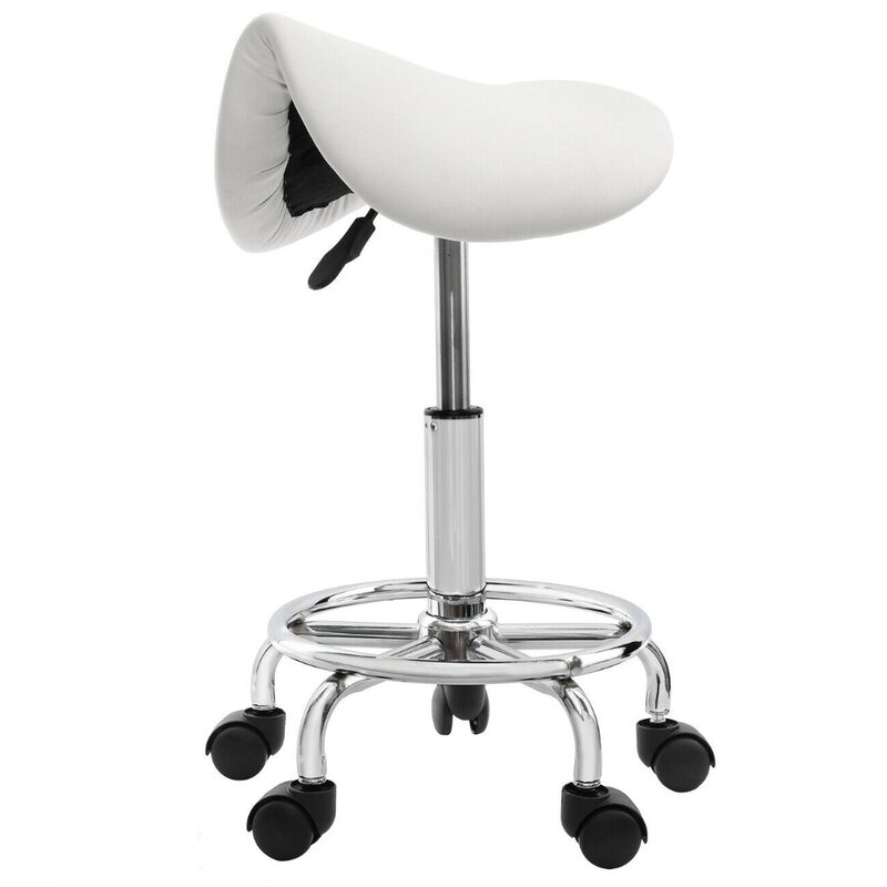 Гидравлическое седло Honhill, салонный стул для парикмахерской, вращающийся на 360 градусов, черный, белый