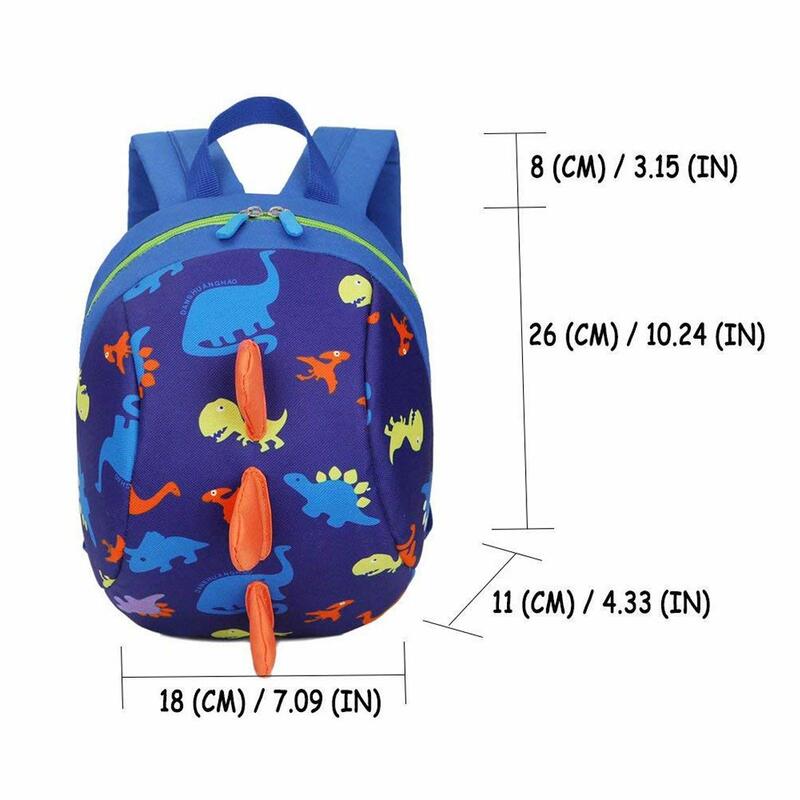 Children cartoon Traction rope school bag cute zipper large capacity, light waterproof Kids cartoon backpack+anti-lost rope