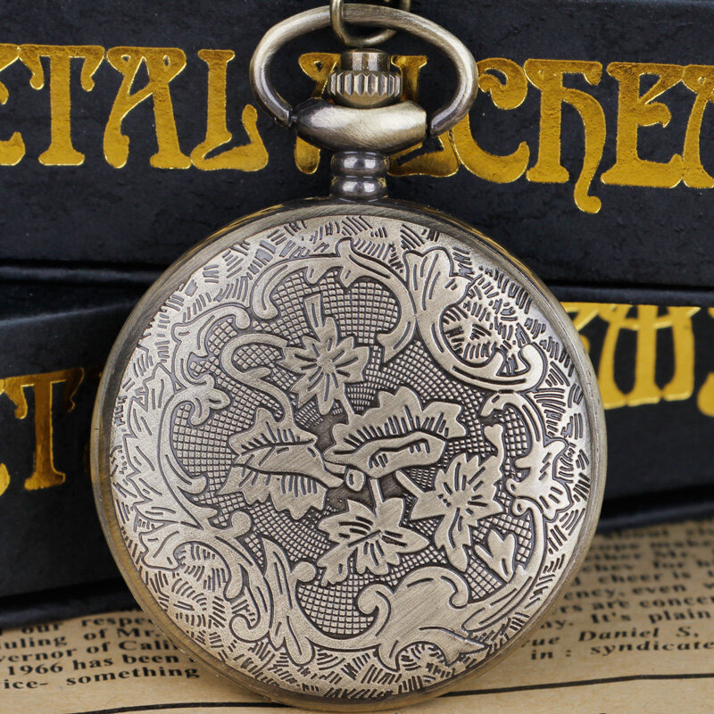 Reloj de bolsillo de cuarzo con piedra de imitación de Esmeralda verde para mujer y hombre, collar Fob, mejores regalos, recuerdo