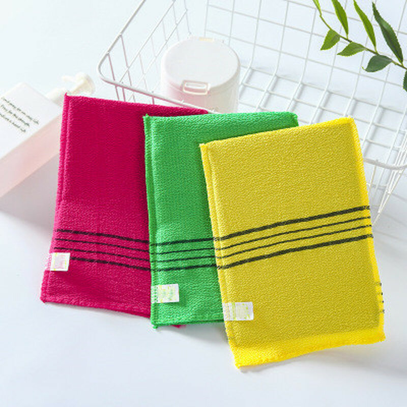 1/4pcs Double-sided Towel Korean Exfoliating Bath Washcloth Body Scrub Shower Towel Portable for Adults Coarse Grain Brush