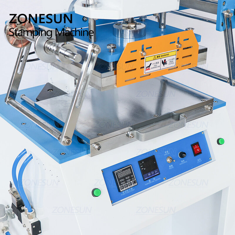 ZONESUN ZSP-890D الهوائية ختم آلة جلدية البلاستيك المطاط الخشب ورقة ختم الساخنة مخصص شعار الحرارة الصحافة آلة