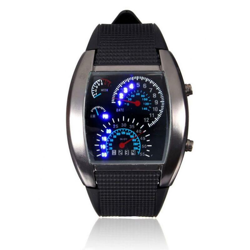 Reloj de pulsera deportivo para hombre y mujer, pulsera con patrón de tablero Digital LED, regalo, gran oferta