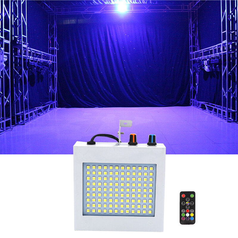 Showtime alta luminosità 108 LED luce stroboscopica controllo vocale automatico Mod controllo velocità Flash regolabile RGB 108pcs SMD5050 DJ strobo