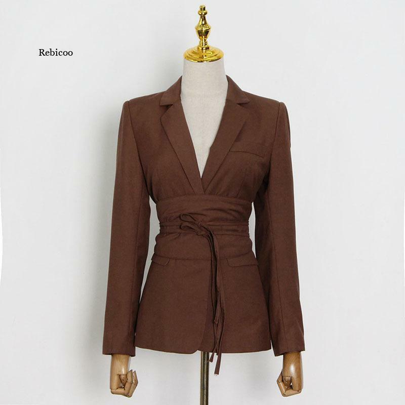 女性の秋のスーツジャケット,新しいスタイル,無地,ボタン付き,ense,無地